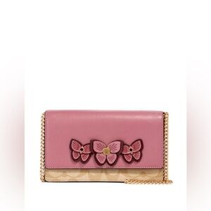 Coach Flap Belt Bag In Signature Canvas With Butterfly Applique